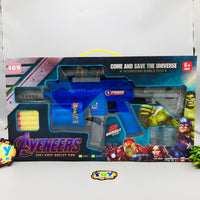 3in1 Avengers Soft Bullet & Colorful Bubble Gun