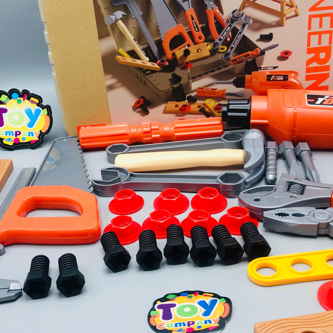 41Pcs Kids Pretend Play Engineering Tool Briefcase