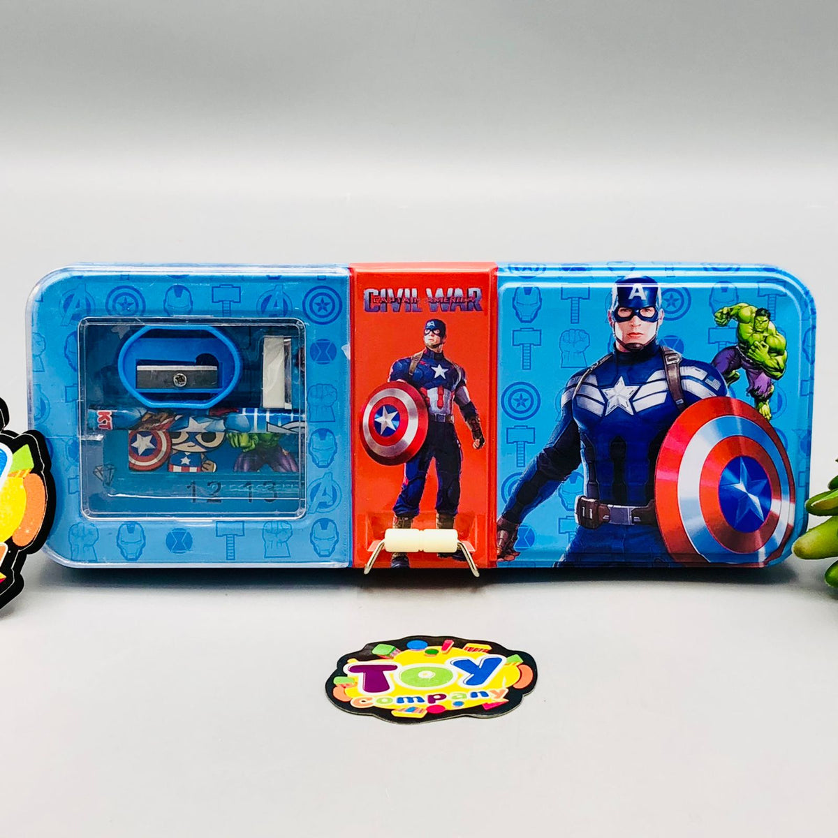 Tin Geometry Box With Stationary Set For Boys - Assortment