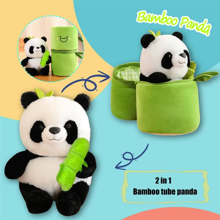 8* Inches Cute Stuff Bamboo Panda Pillow