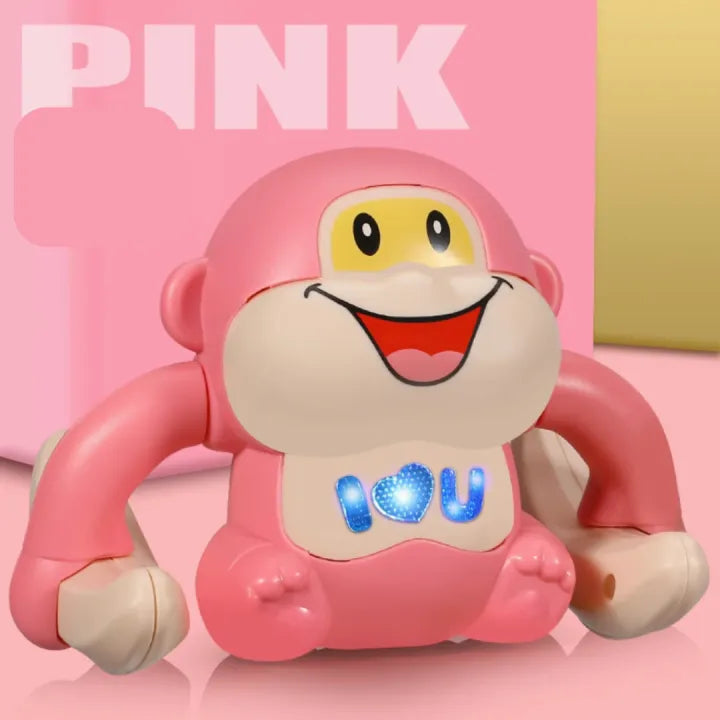Electric Tumbling Monkey With Light & Music - Pink