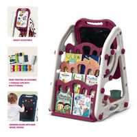 Thumbnail for 90cm Multi-functional Artistic Drawing Board With Book Shelf - Pink