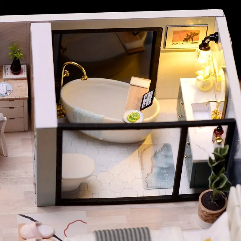 DIY Miniature Modern Luxury Home With LED Lights