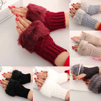 Thumbnail for Wool Fancy Fingerless Winter Gloves