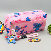 Premium Stitch Themed Kids Pencil Pouch - Pink