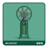 Rechargeable Digital Display Fan With Mobile Phone Bracket