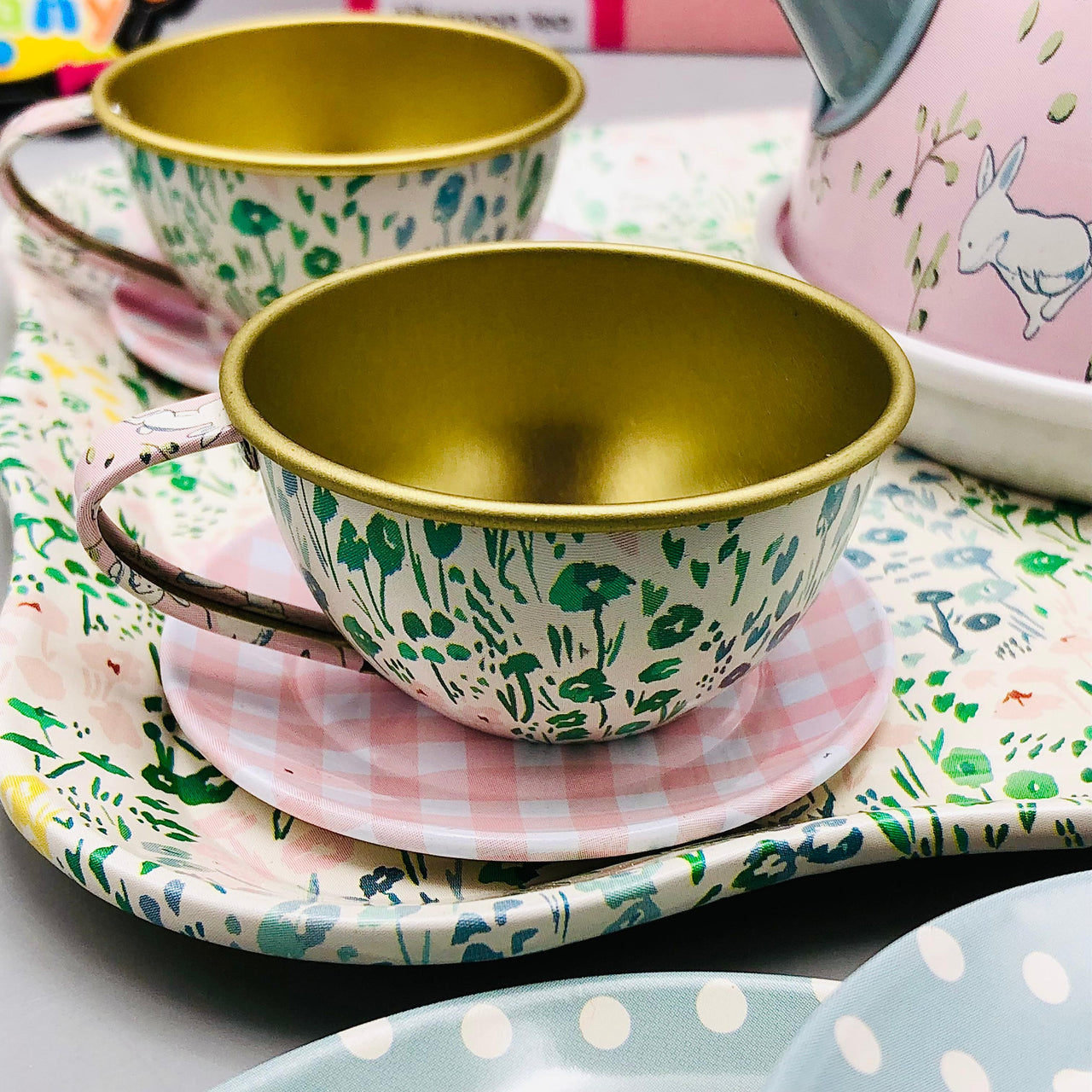 14Pcs Kids Refined Metal Tea Set