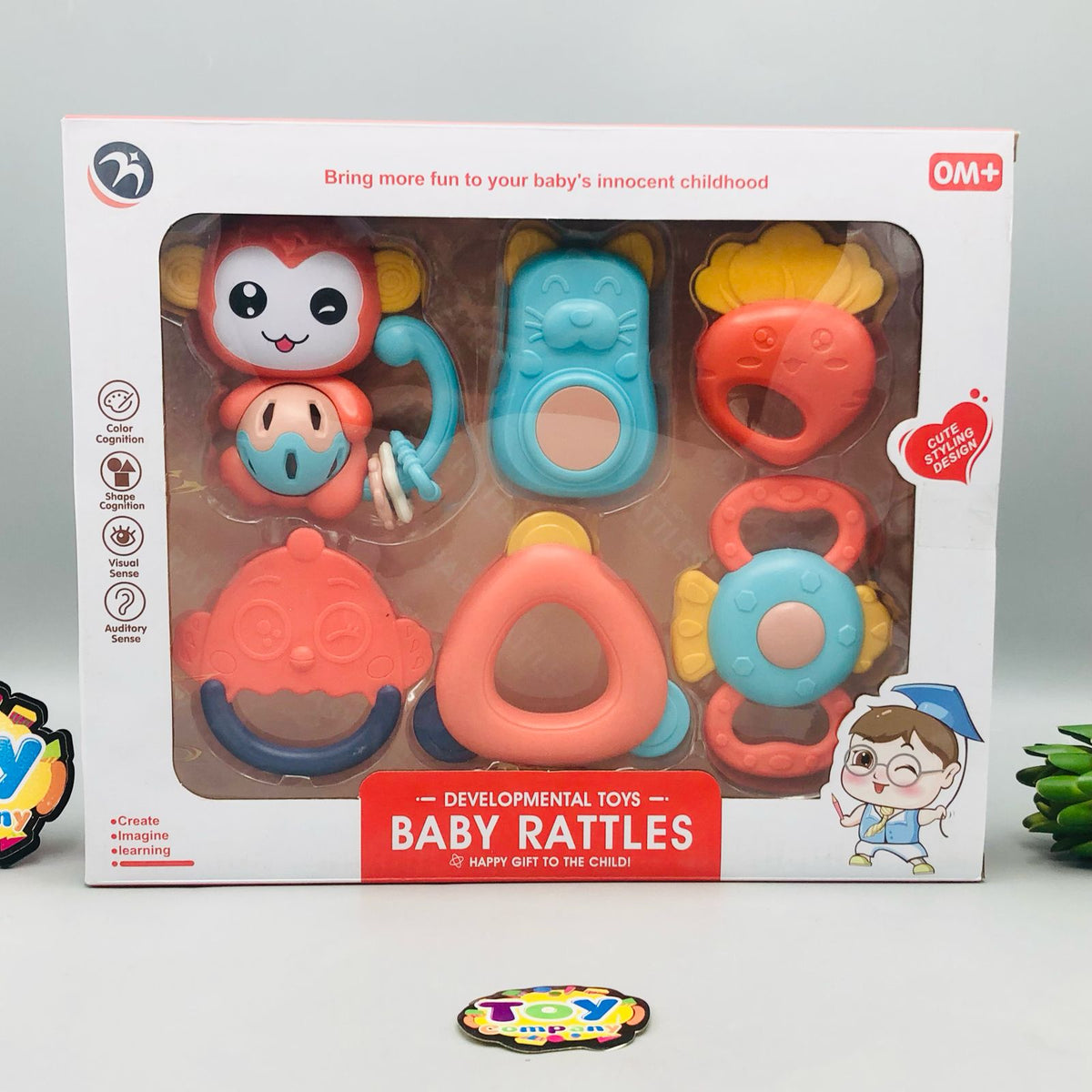 6Pcs Baby Teether & Rattle Set