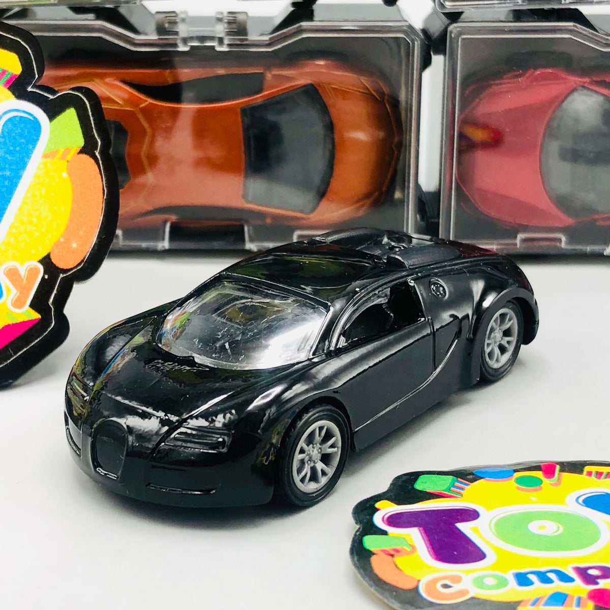 4Pcs Mini Diecast Pullback Cars With Display Racks