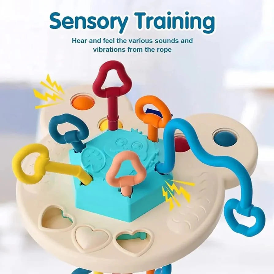 3in1 Silicon Funny Teether & Puller Toy