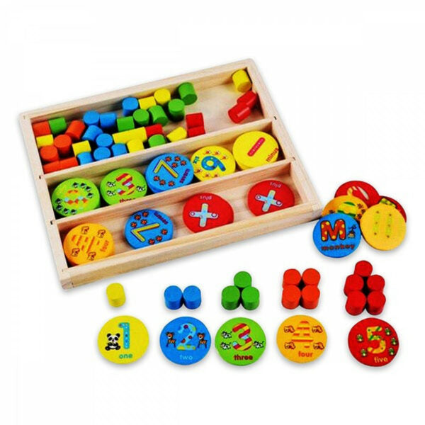 Wooden Wafer and Letter Learning Box