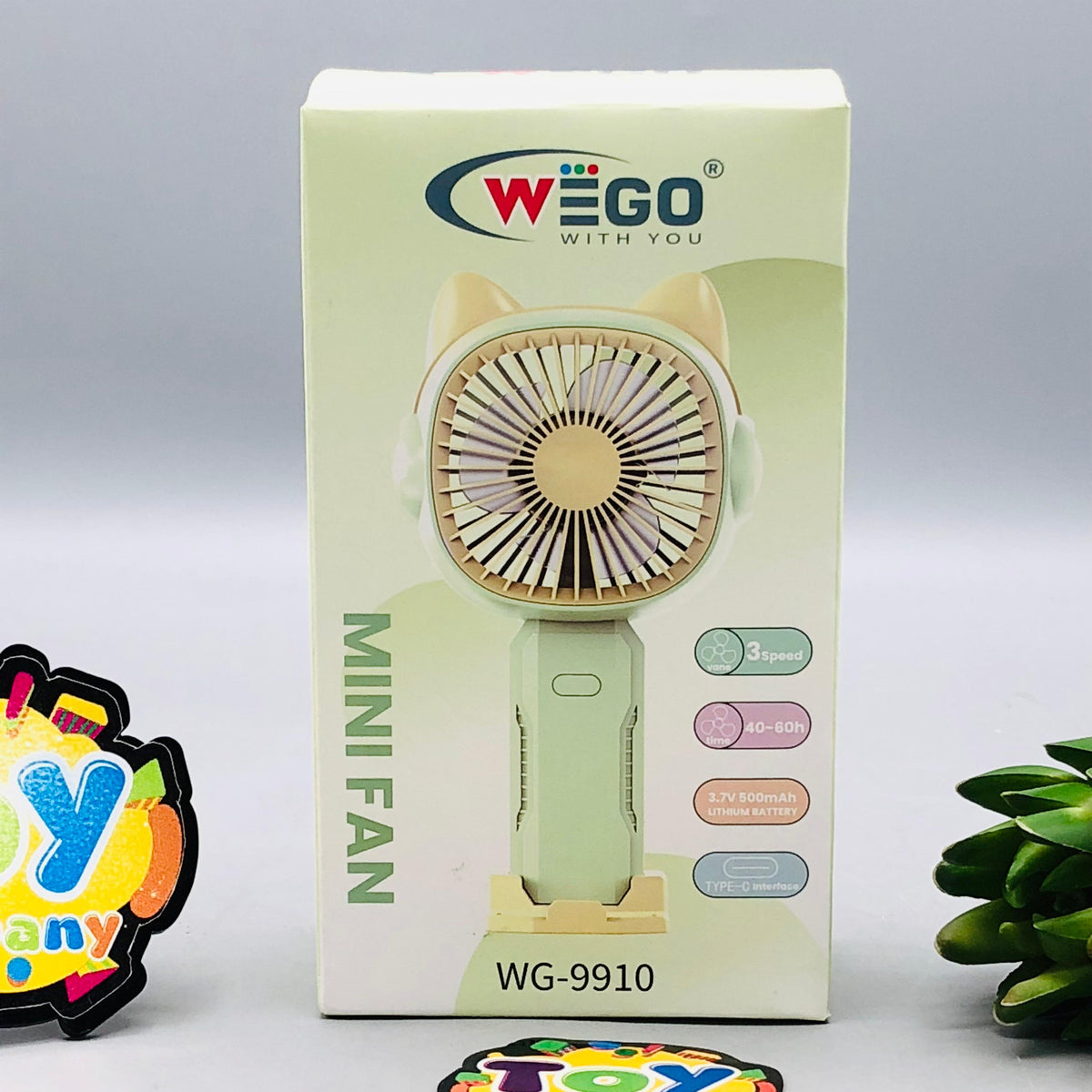 5.5" Mini Rechargeable Cute Cat Ear Handheld Fan
