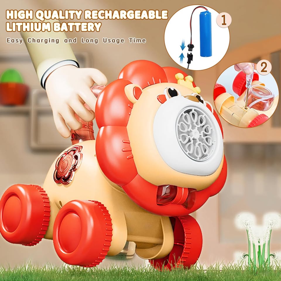 Rechargeable Cute Pet Lion Bubble Machine