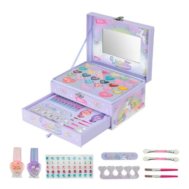 37Pcs Realistic Magical Unicorn Makeup Suitcase