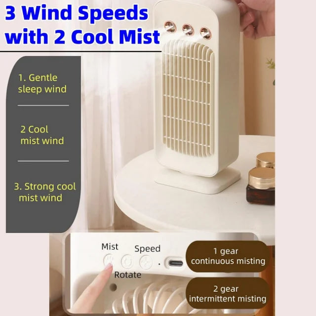 Rechargeable Shaking Head Spray Circulating Fan