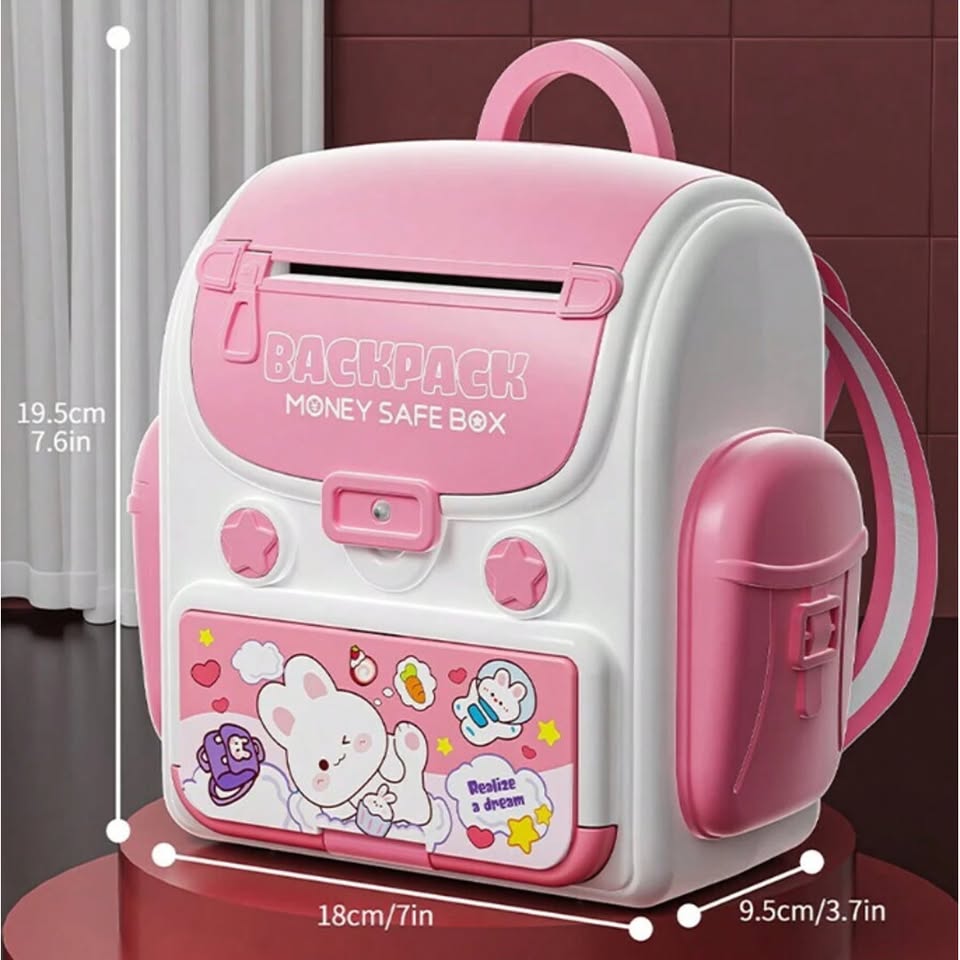 Multi-functional Backpack Money Saving Piggy Bank - Pink