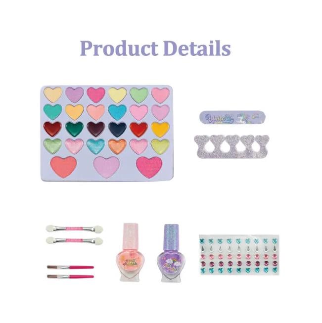 37Pcs Realistic Magical Unicorn Makeup Suitcase