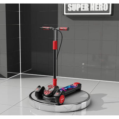 Spiderman Large Foldable Kick Scooter With Light & Music - Red