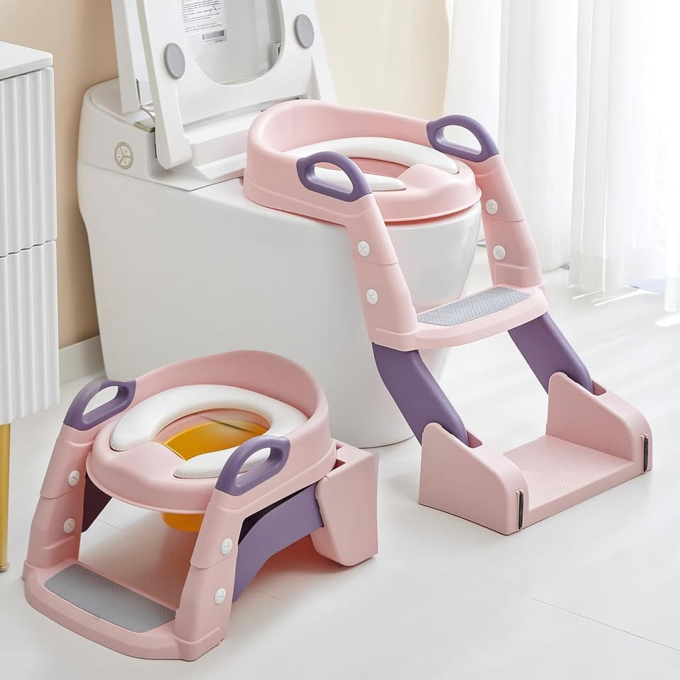 Multi-functional Foldable Baby Pot With Ladder - Pink