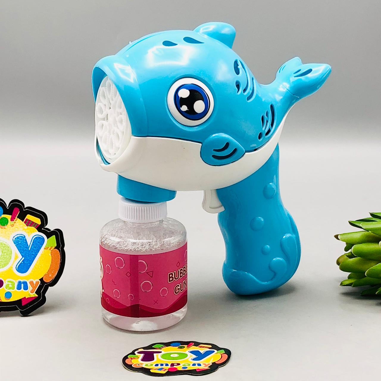 Kids Battery Operated Dolphin Themed Colorful Bubble Gun