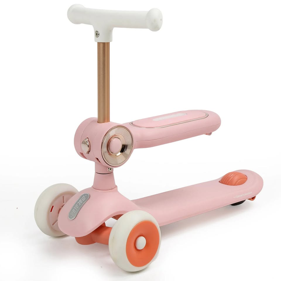 2in1 Foldable Kids Scooter With Light & Music - Pink