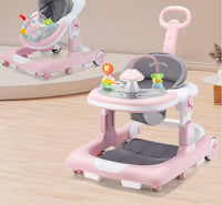 Multi-functional 3in1 Baby Mushroom Musical Walker - Pink