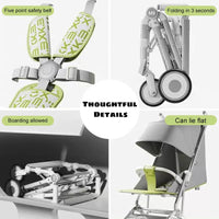Premium Foldable M9 Baby Stroller Pocket Cart - Gray
