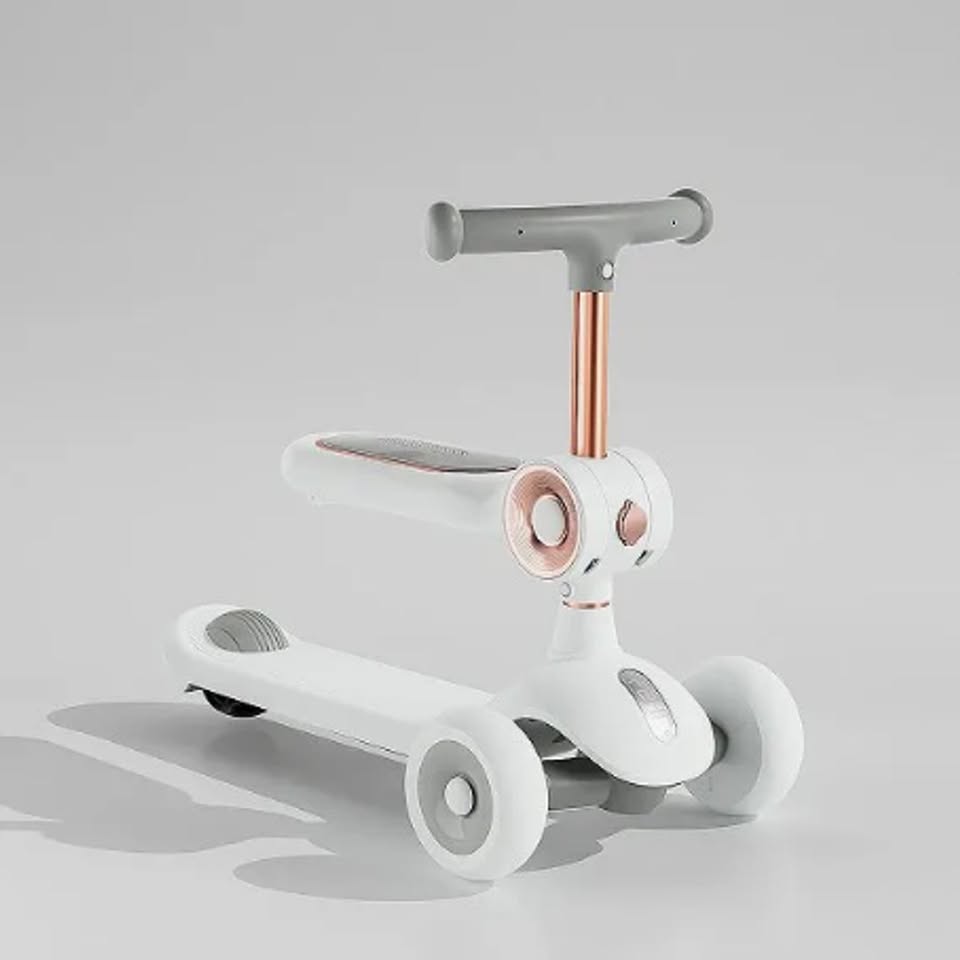 2in1 Foldable Kids Scooter With Light & Music - Gray