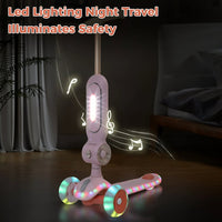 2in1 Foldable Kids Scooter With Light & Music - Pink