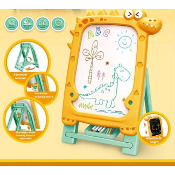 3in1 Kids Dinosaur Double-Sided Drawing Board