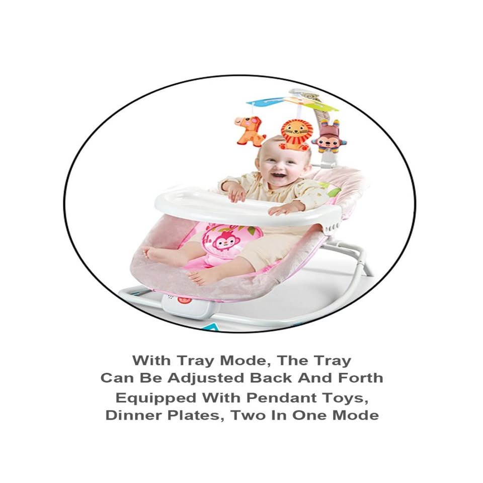 Multi-functional 2in1 Musical Baby Rocking Cradle - Pink