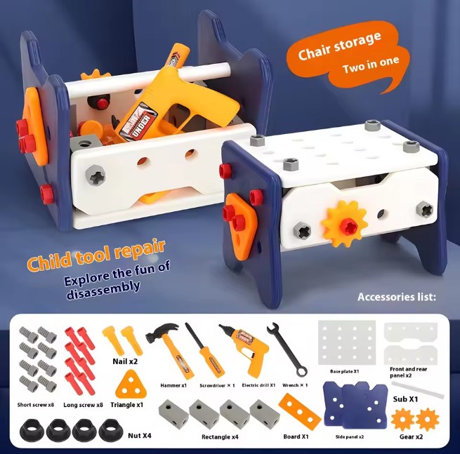 40Pcs Pretend Play Kids Tool Set With Electric Drill