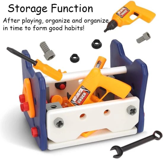 40Pcs Pretend Play Kids Tool Set With Electric Drill