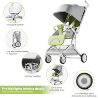 Premium Foldable M9 Baby Stroller Pocket Cart - Gray
