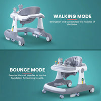 Multi-functional 3in1 Baby Monkey Musical Walker - Gray