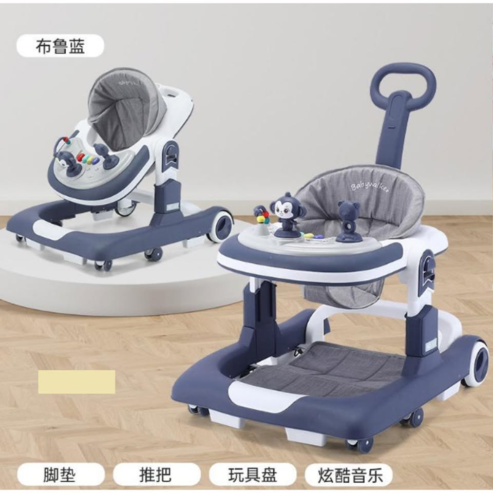 Multi-functional 3in1 Baby Monkey Musical Walker - Blue