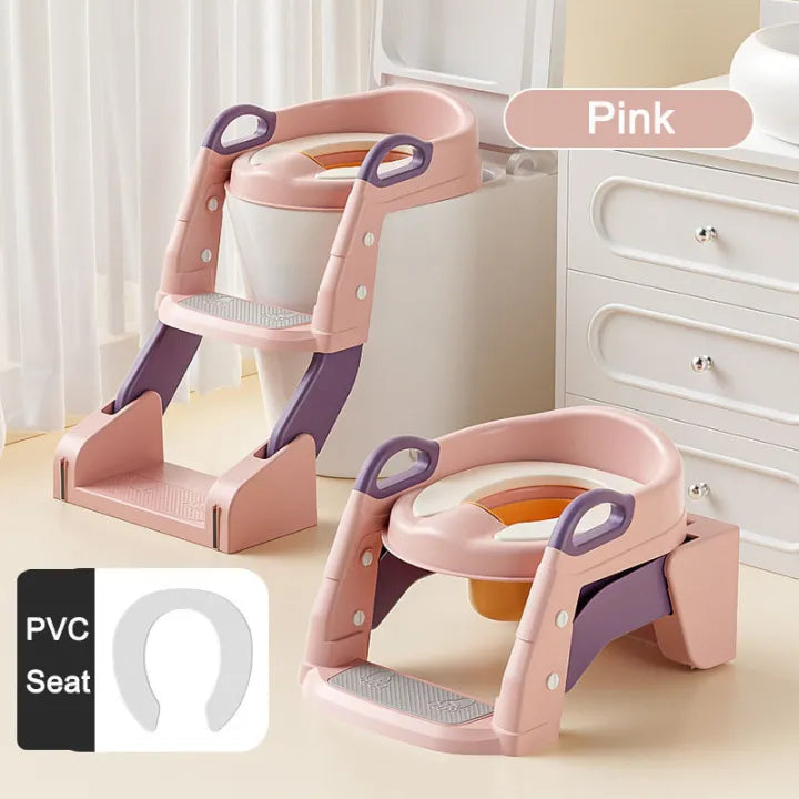 Multi-functional Foldable Baby Pot With Ladder - Pink