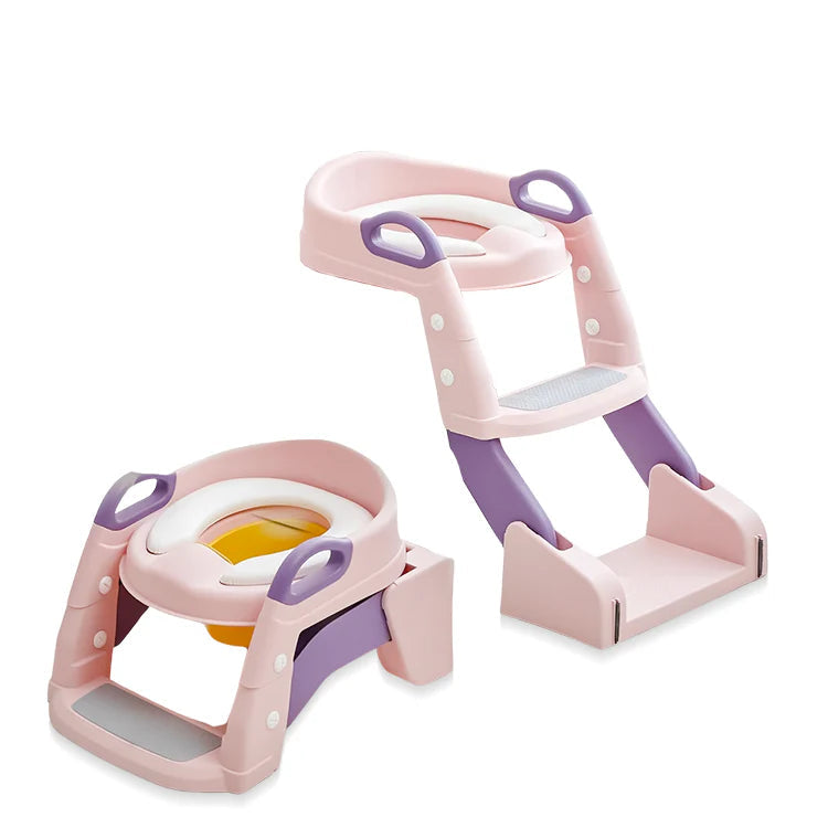Multi-functional Foldable Baby Pot With Ladder - Pink