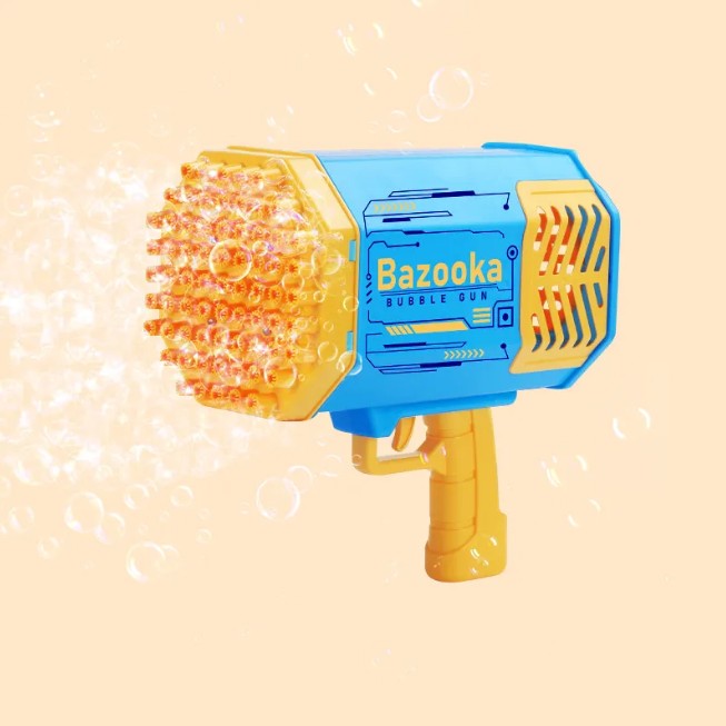 69 Holes Rechargeable Bazooka Colorful Bubble Gun