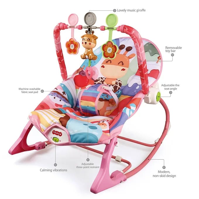 Giraffe Infant To Toddler Baby Musical Rocker