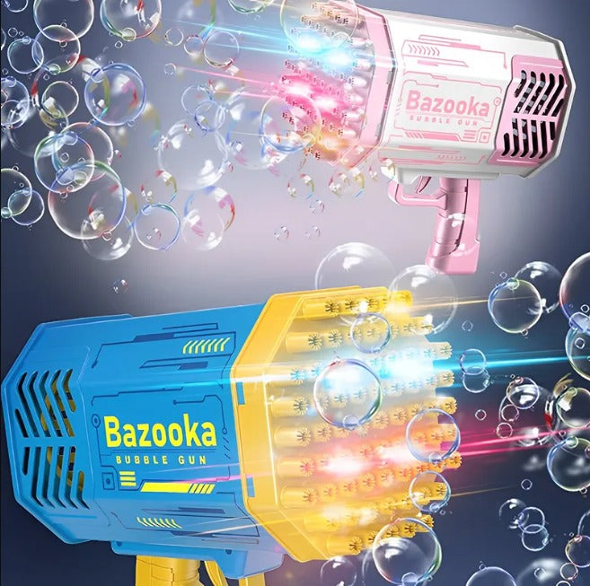 69 Holes Rechargeable Bazooka Colorful Bubble Gun