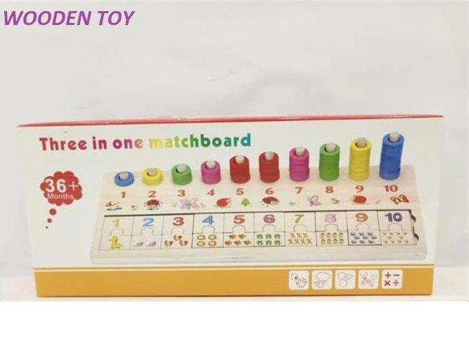 3in1 Wooden Educational Match Board