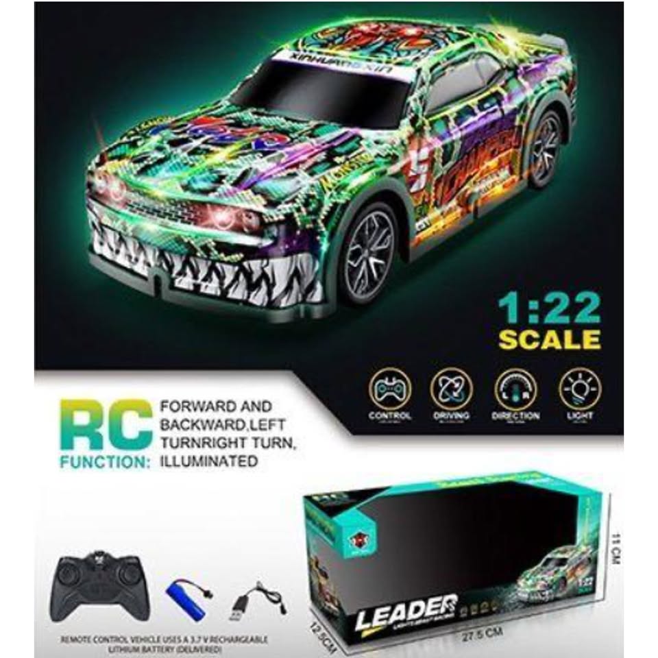 1:22 RC Illuminated Dodge Challenger Model Car With Lights