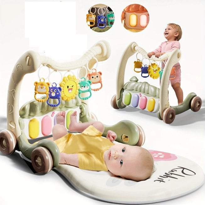 Multi-functional Rabbit Baby Pedal Piano Play Gym - Green
