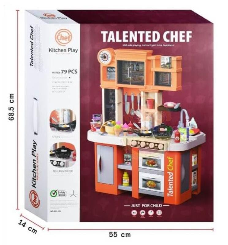 79Pcs Pretend Play Talented Chef Kitchen Set
