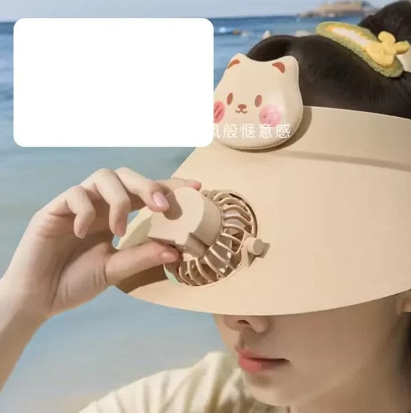 Rechargeable Cartoon Themed Rotating Fan Hat