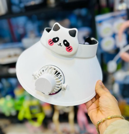 Rechargeable Cartoon Themed Rotating Fan Hat