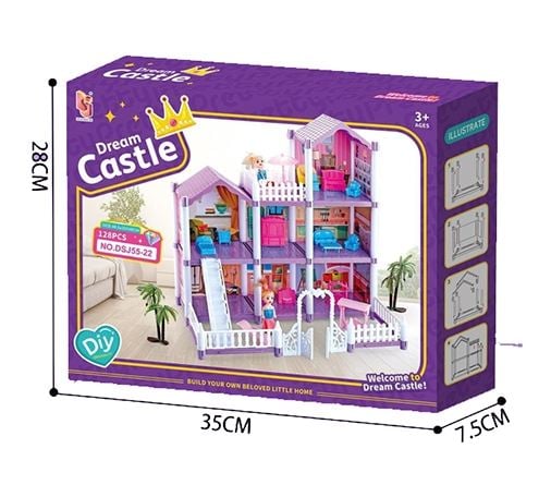 93Pcs DIY Dream Castle Doll House