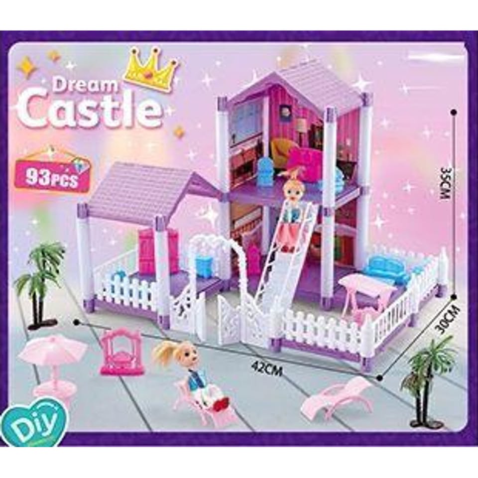 93Pcs DIY Dream Castle Doll House