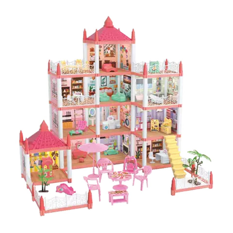 264Pcs DIY Dream Castle Doll House - Pink